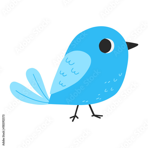 Cute little blue bird illustration
