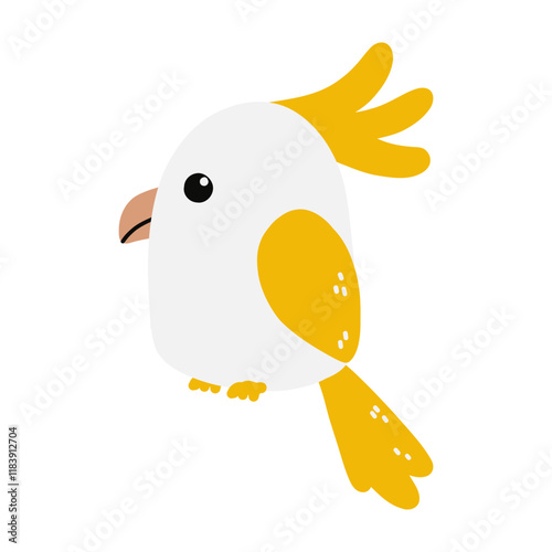 Cute white parrot bird illustration