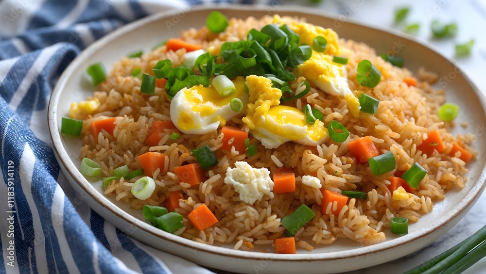 Homemade Vegetarian Fried Rice with Egg Peas and Carrots. Homemade Vegetarian Fried Rice with Egg Peas and Carrots.