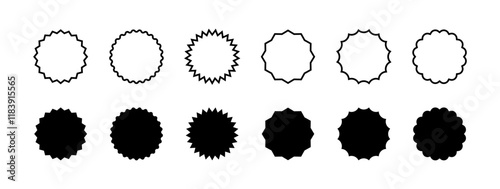 Simple figure set icons. Linear and silhouette style. Vector icons.