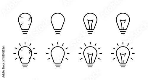 Lam set icons. Linear style. Vector icons.