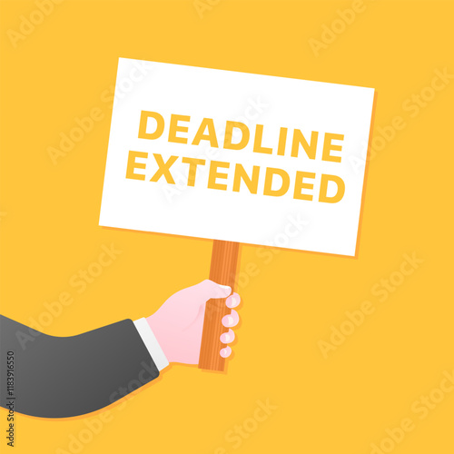 Deadline extended message icon. Flat style. Vector icon.