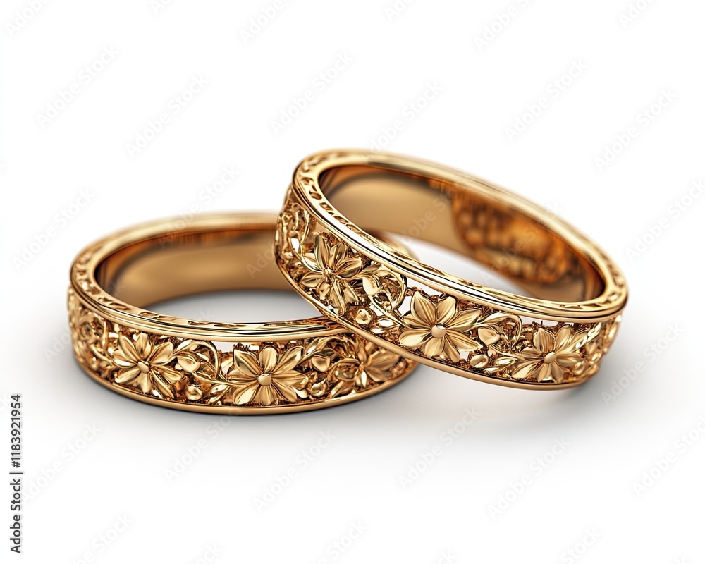 A 3D rendering of wedding bands with customizable designs and unique detailing. A 3D rendering of wedding bands with customizable designs and unique detailing.