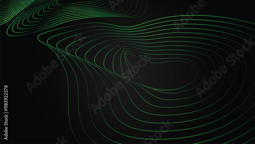 Green  line and black background