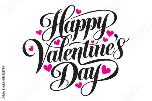 Happy valentine's day calligraphy vector