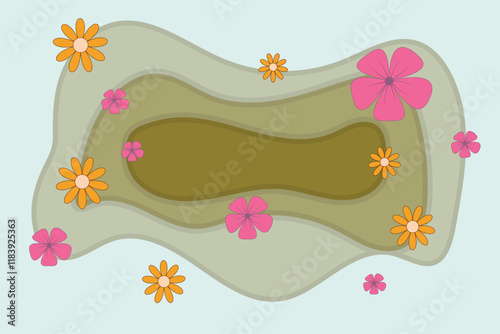 Minimalist flower background with liquid papercut design. suitable for all needs