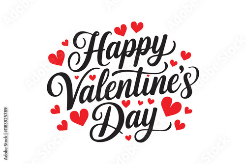 Happy valentine's day calligraphy vector