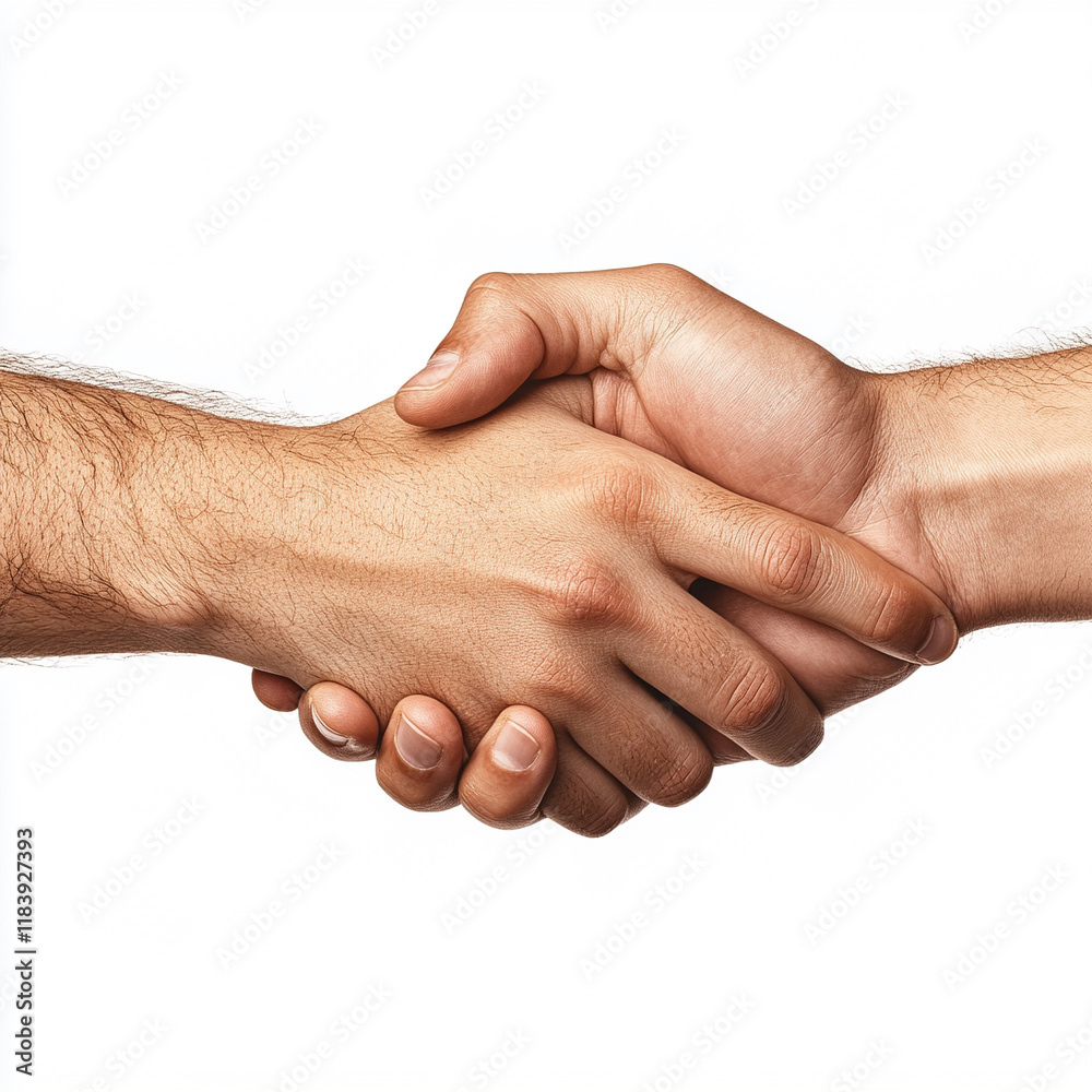 Fototapeta premium Handshake between two individuals symbolizing agreement or partnership.