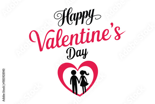 Happy valentine's day calligraphy vector