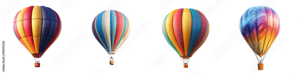 Fototapeta premium Balloon – A floating object, typically colorful, symbolizing celebration and joy. Isolated on Clear White Background Highly Detailed 
