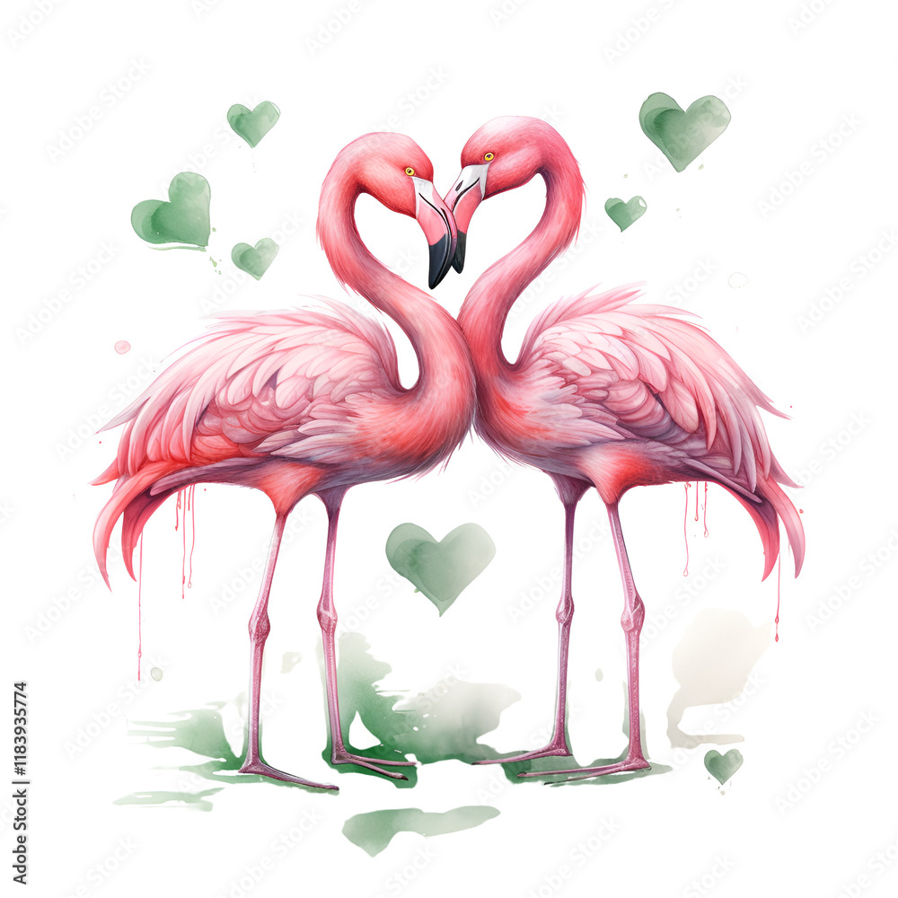 Fototapeta premium Flamingo Christmas Clipart Vector Illustration