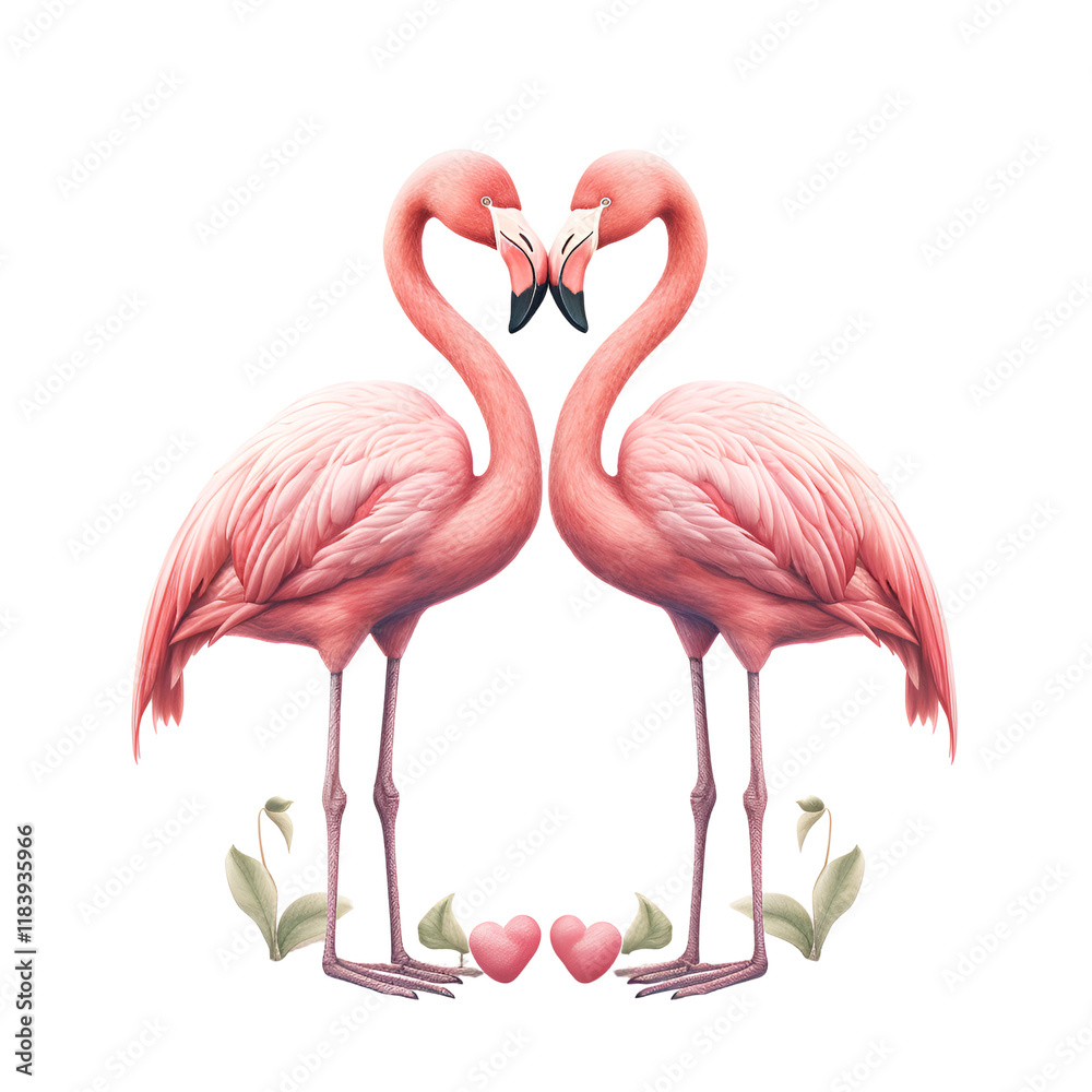 Fototapeta premium Flamingo Christmas Clipart Vector Illustration