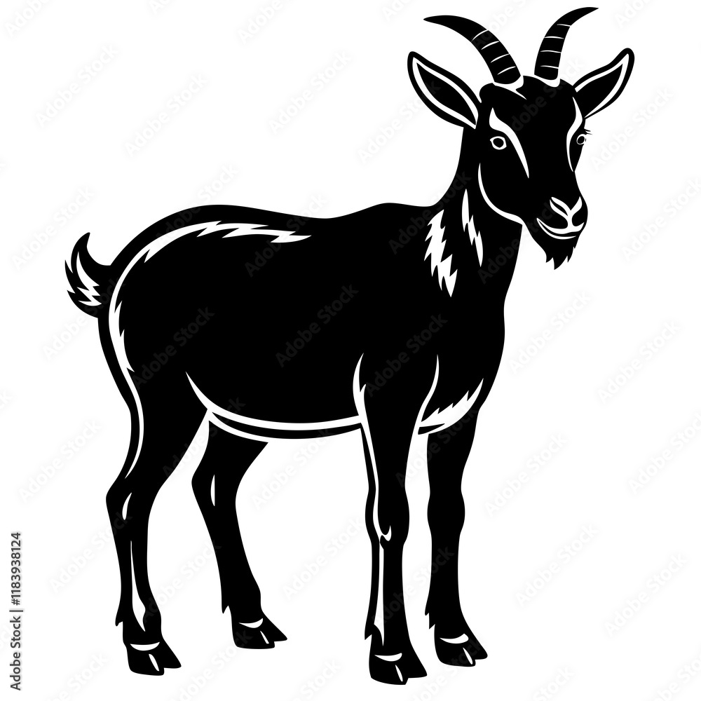 Fototapeta premium Realistic Goat Vector Design for Farming and Branding