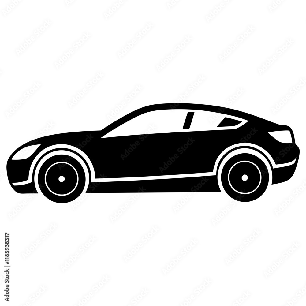 Obraz premium High-Quality Car Silhouette Vector for Creative Projects