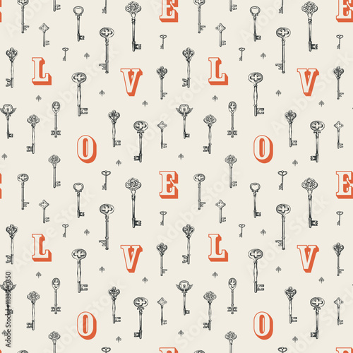 seamless pattern on the theme of Love