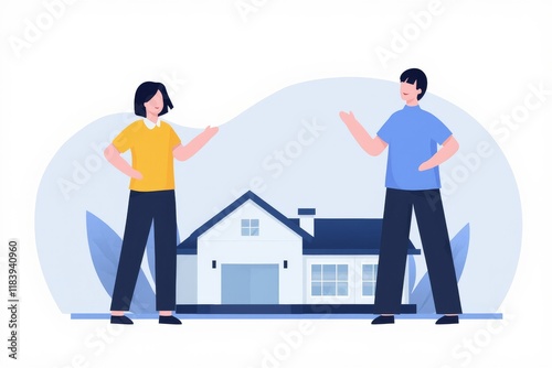  real estate agent shows the house