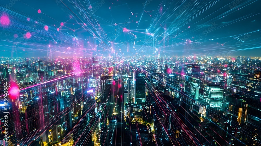A visual representation of interconnected telecom networks displaying various services, such as voice calls, video conferencing, and data transmission, all flowing seamlessly A visual representation of interconnected telecom networks displaying various services, such as voice calls, video conferencing, and data transmission, all flowing seamlessly