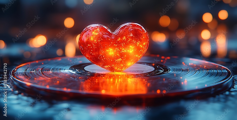 custom made wallpaper toronto digitalValentine Day Heart-Shaped Object with Glowing Lights