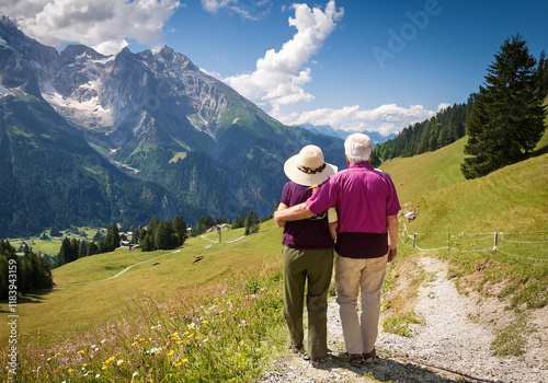 Rentner-Paar wandert in den Alpen