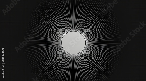 Sunburst rays. Isolated sun burst, retro lines sunshine embleme. Hipster sunrise, round summer sun sign. Vintage radial graphic utter elements photo