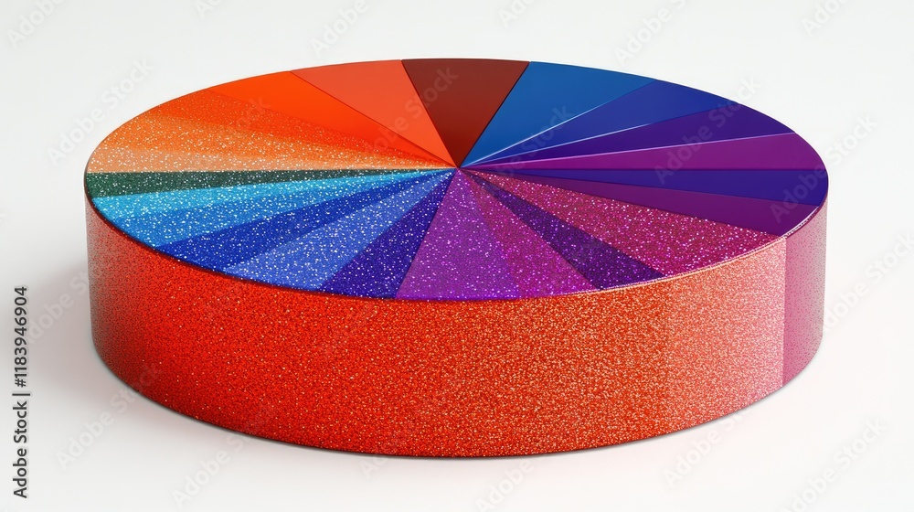 Fototapeta premium Sparkling Glitter Color Wheel: A Vibrant Spectrum of Hues