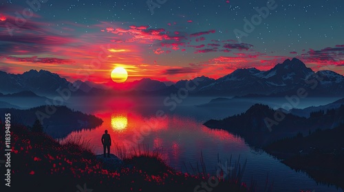 Sunset Serenity: A photographer captures the last light of the day photo