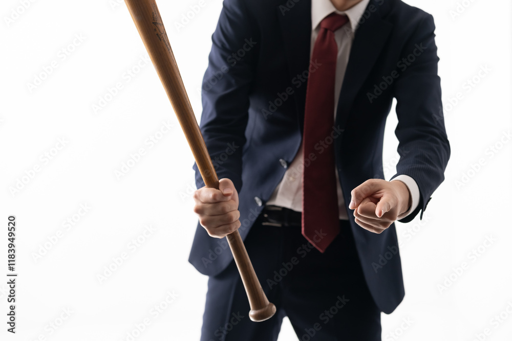 スーツ　男性　バット