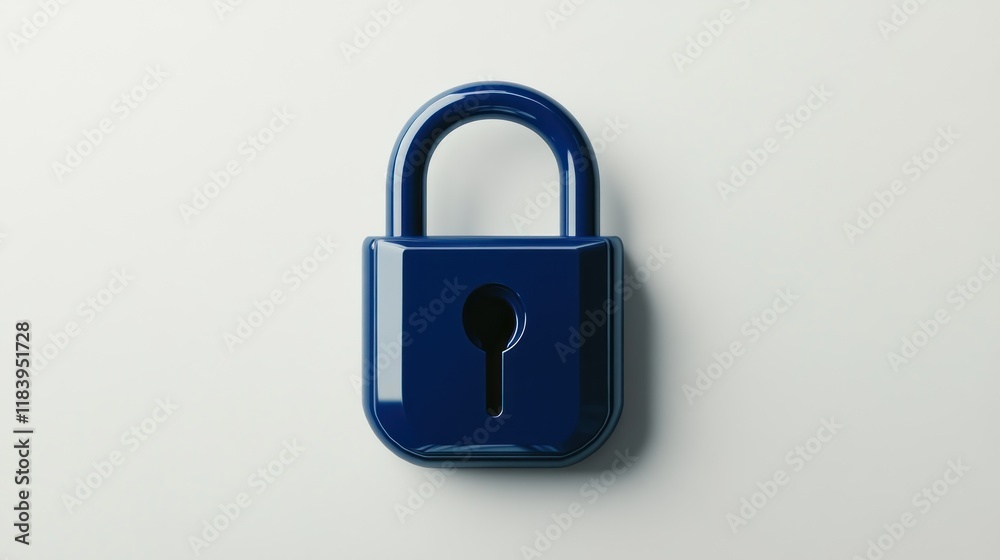 Close-up of a shiny blue padlock on a white background. Close-up of a shiny blue padlock on a white background.