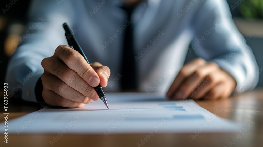 A focused individual writes on a sheet of paper, holding a pen, with a blurred background, suggesting a contemplative or professional setting. A focused individual writes on a sheet of paper, holding a pen, with a blurred background, suggesting a contemplative or professional setting.