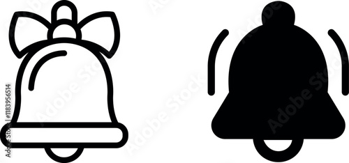 Festive Bell Vector Icon Set for Holiday and Celebration Design