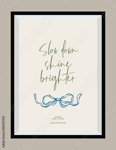 Sketch style La Dolce Vita illustrations with an aesthetic quote in a poster frame.