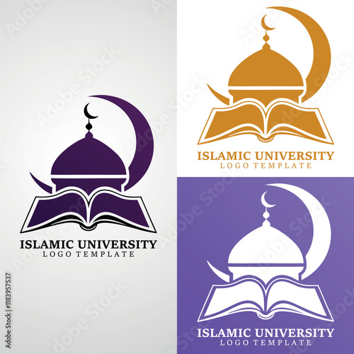 Islamic university logo vector illustration design template