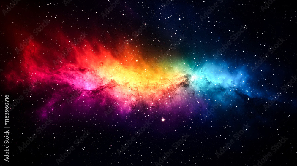 Fototapeta premium Cosmic Canvas: A Vibrant Nebula in the Heart of the Universe