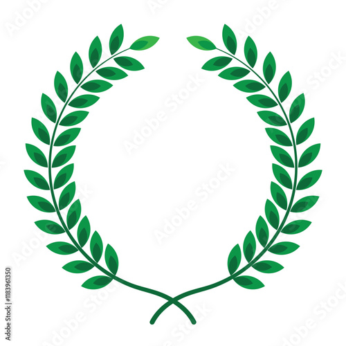 Laurel wreath green color vector illustration design