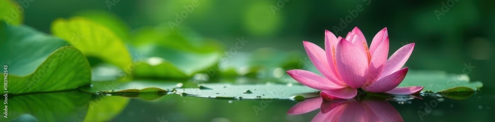 lotus flower growing in shallow lake with green leafy plants, water, foliage, lake lotus flower growing in shallow lake with green leafy plants, water, foliage, lake