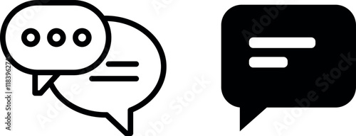Clear Message Vector Icon Set for Communication and Notification Design