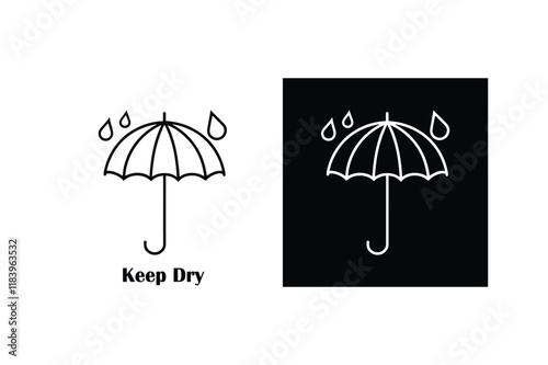 Keep Dry Icon. Icon for Handling Instructions. Vector Icon of Product packaging and labels.