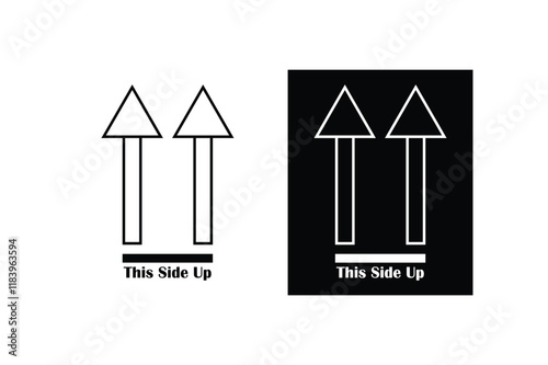 This Side Up Icon. Icon for Handling Instructions. Vector Icon of Product packaging and labels.