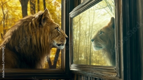 The lion who sees himself in the mirror