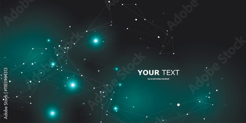 Vector molecules design. Connect dots and lines background