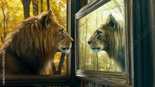 The lion who sees himself in the mirror