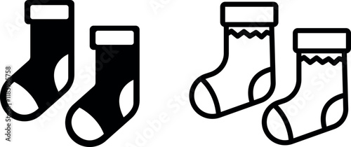 Elegant Stocking Vector Icon Set for Fashion and Holiday Design
