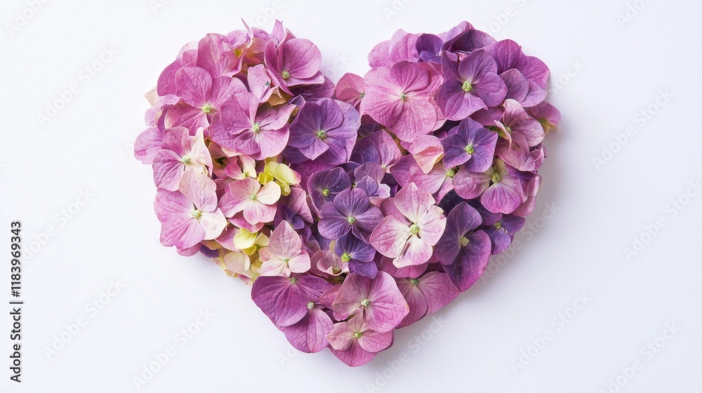 Heart shape made of hydrangea flowers. Valentine's day. Love fashion Heart shape made of hydrangea flowers. Valentine's day. Love fashion