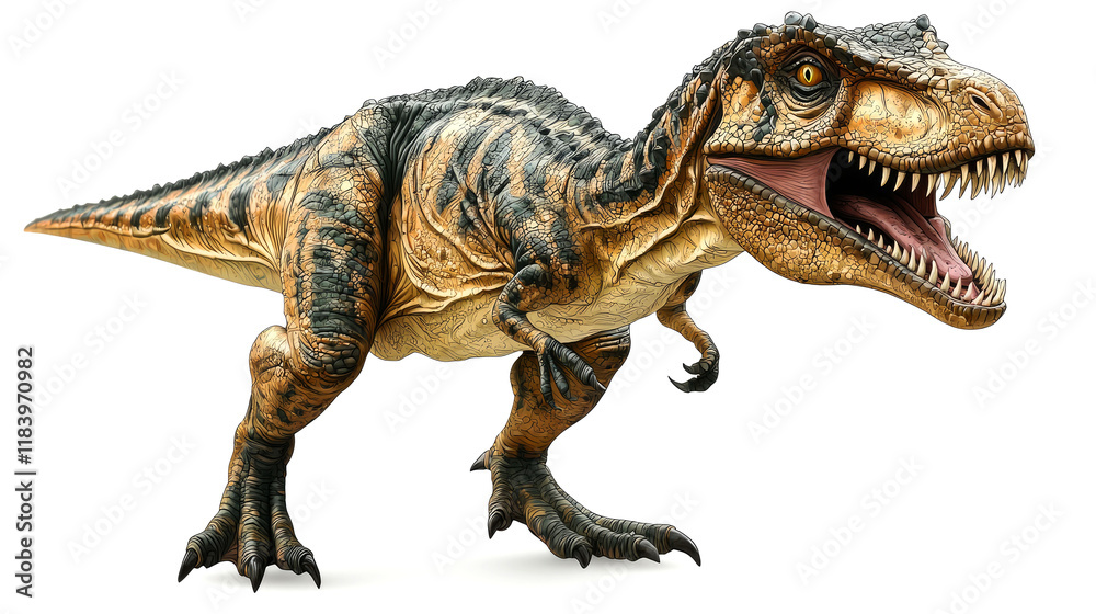 Fototapeta premium Magnificent Tyrannosaurus Rex: A Digital Painting of a Prehistoric Predator