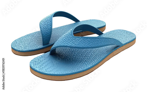 Beach flipflops on product summer vibes minimalist style close-up view footwear concept isolated on transparent background png photo