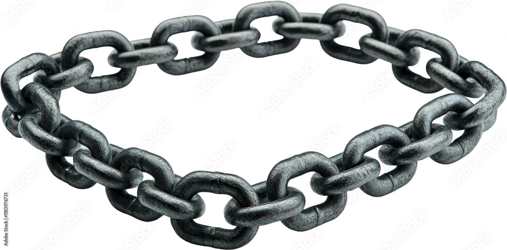 Obraz premium Heavy Metal Chain Isolated on White Background Isolated on transparent background