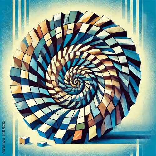 Cubist Spiral A spiral fragmented and reconstructed from multipl photo