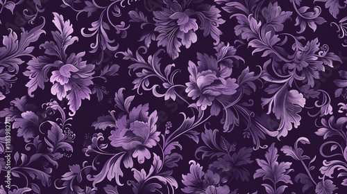 purple violet floral pattern wallpaper