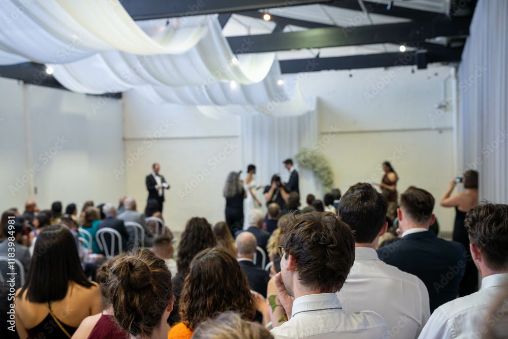 Fototapeta premium guests at a wedding in europe watching and celebrating