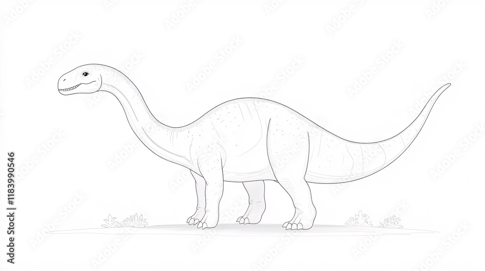 Fototapeta premium A simple coloring book page for kids ages 4-8, featuring a cute, friendly character design.